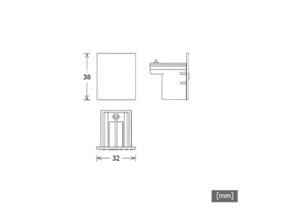 Dimensional drawing LTS ST A CAP 9004 GR End cap for luminaires