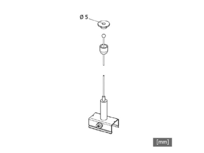 Dimensional drawing LTS ST A S 9000KIT4 1500 Suspension cable for luminaires