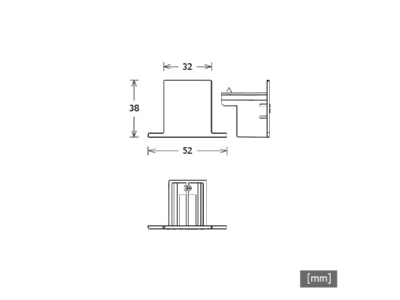 Dimensional drawing LTS ST E CAP 9004 R SW End cap for luminaires