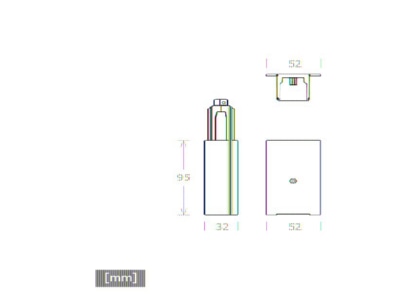 Mazeichnung LTS ST E F PE R 9001 SW Endeinspeisung sw PE rechts Einbau