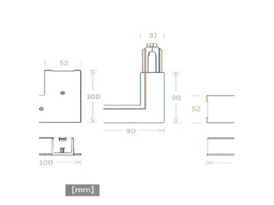 Mazeichnung LTS ST E L PE IN 9011 SW L Verbinder sw PE Innen Einbau