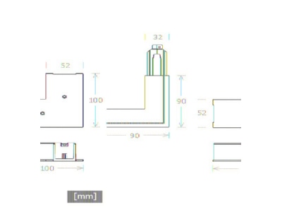 Mazeichnung LTS ST E L PE OUT 9012SW L Verbinder sw PE Aussen Einbau