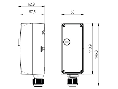 Dimensional drawing Alre it RTKSA 003 310 Contact thermostat