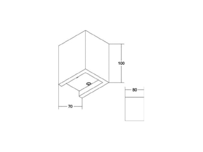 Dimensional drawing Brumberg 10100733 Ceiling  wall luminaire 1x4 2W
