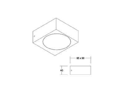Dimensional drawing Brumberg 10120103 Ceiling  wall luminaire 1x5W
