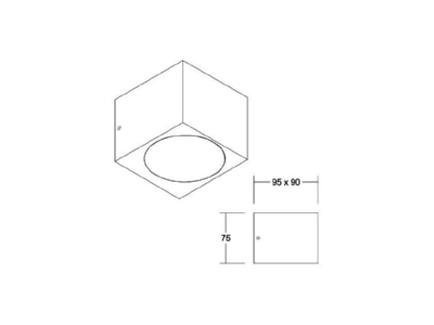 Dimensional drawing Brumberg 10121103 Ceiling  wall luminaire 2x4W
