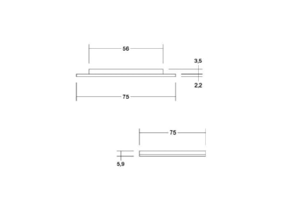 Dimensional drawing Brumberg 12164083 Downlight spot floodlight 1x2 6W
