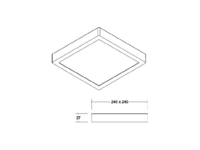 Dimensional drawing Brumberg 12250073 Downlight spot floodlight 1x24W

