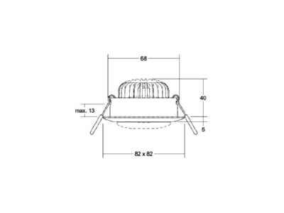 Dimensional drawing Brumberg 12385173 Downlight spot floodlight 1x7W
