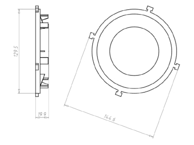 Dimensional drawing Kaiser 1281 02 Universal front piece