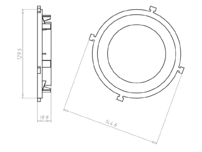 Dimensional drawing Kaiser 1281 04 Universal front piece
