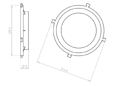 Dimensional drawing Kaiser 1281 05 Universal front piece
