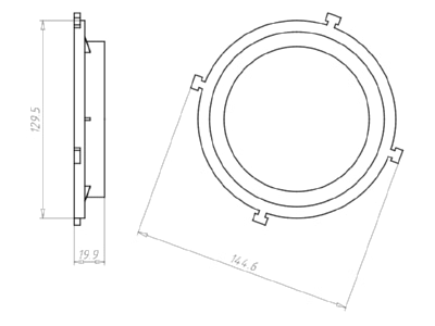 Dimensional drawing Kaiser 1281 06 Universal front piece