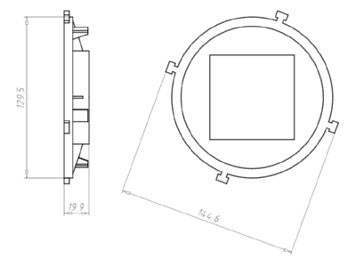 Dimensional drawing Kaiser 1281 08 Universal front piece