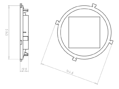 Dimensional drawing Kaiser 1281 09 Universal front piece
