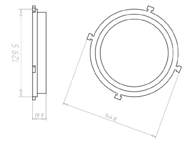 Mazeichnung Kaiser 1281 11 Frontteil HaloX 100 DA vario f  O Beton