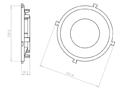 Dimensional drawing Kaiser 1281 61 Universal front piece
