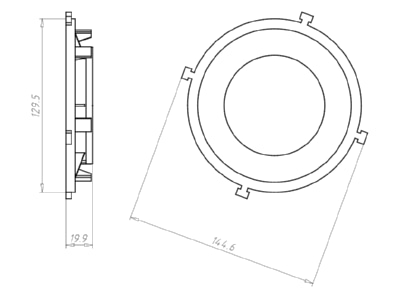 Dimensional drawing Kaiser 1281 62 Universal front piece