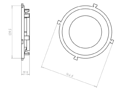 Dimensional drawing Kaiser 1281 63 Universal front piece