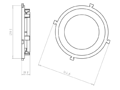 Dimensional drawing Kaiser 1281 64 Universal front piece