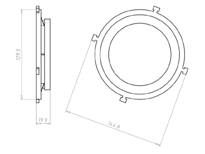 Dimensional drawing Kaiser 1281 65 Universal front piece