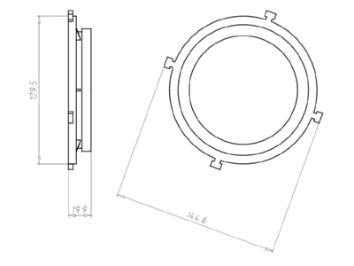 Dimensional drawing Kaiser 1281 66 Universal front piece