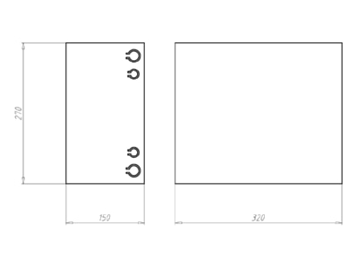 Dimensional drawing Kaiser 9435 03 Recessed installation box for luminaire