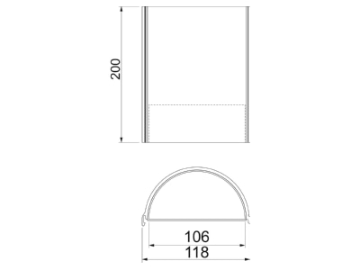 Dimensional drawing 1 OBO CTS HP200 Fire partitioning
