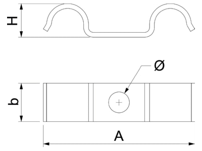 Dimensional drawing 2 OBO 1015 D 10 G Mounting strap 10mm
