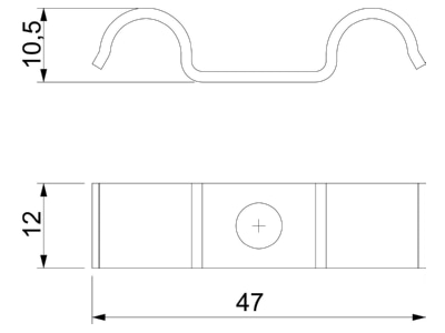 Dimensional drawing 3 OBO 1015 D 10 G Mounting strap 10mm