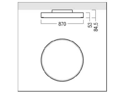Dimensional drawing Zumtobel ONDA2 A  42184836 Ceiling  wall luminaire ONDA2 A 42184836