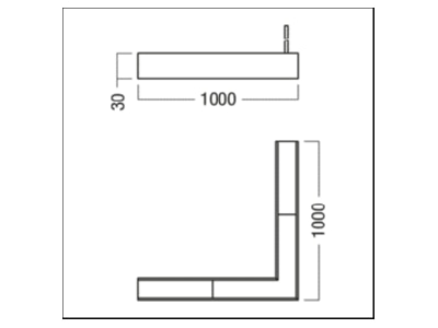 Dimensional drawing Zumtobel SUP2 TRACK  60210834 Coupler connector L shape for luminaires
