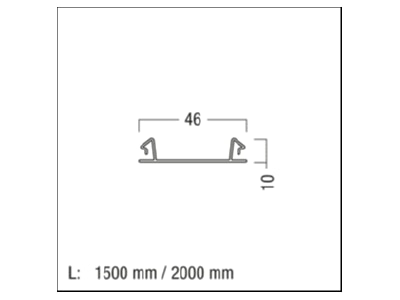 Mazeichnung Zumtobel TECTON T KK 22170178 Abdeckstreifen weiss TECTON T KK22170178