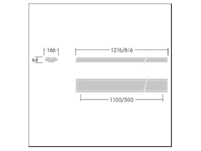 Dimensional drawing Zumtobel PRISMA LED  96630826 Ceiling  wall luminaire PRISMA LED 96630826
