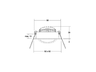 Dimensional drawing Brumberg 39465073 Downlight spot floodlight 1x6W

