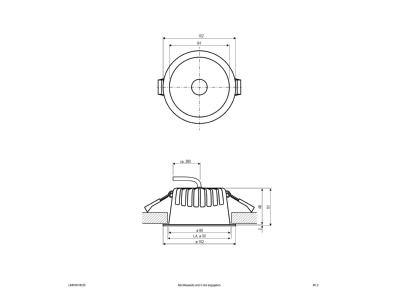 Mazeichnung EVN C54N10010125 LED Downlight CCT