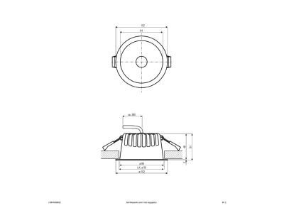 Mazeichnung EVN C54N10090925 LED Downlight CCT
