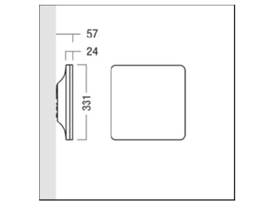Dimensional drawing Zumtobel CAELA QMS  60819107 Ceiling  wall luminaire CAELA QMS 60819107