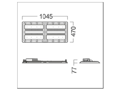 Mazeichnung Zumtobel CR2 L42k   42936690 LED Hallenleuchte 840 CR2 L42k  42936690