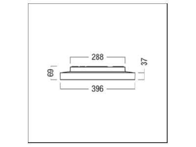 Dimensional drawing Zumtobel LANOSM3500  42188121 Ceiling  wall luminaire LANOSM3500 42188121