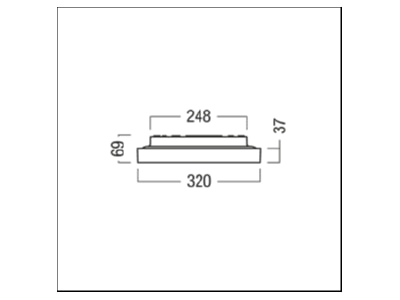 Dimensional drawing Zumtobel LANOSS1900  42942540 Ceiling  wall luminaire LANOSS1900 42942540