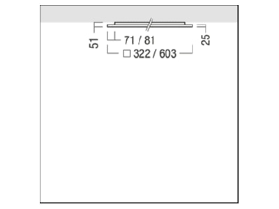 Dimensional drawing Zumtobel LF3 A 1600  42933715 Ceiling  wall luminaire LF3 A 1600 42933715
