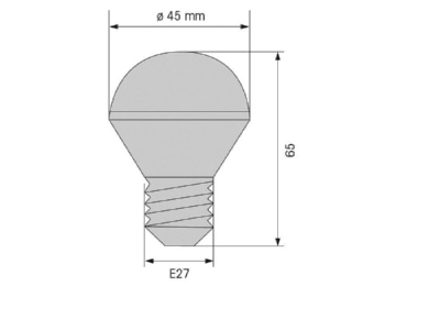 Dimensional drawing Werma 956 320 67 LED lamp E27 115VAC YE