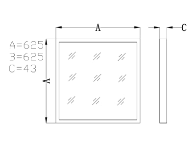 Dimensional drawing Abalight REFIT 625  13212 Ceiling  wall luminaire 1x22   45W REFIT 625 13212