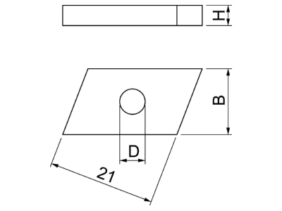 Dimensional drawing 1 OBO CL27SN M6 ZL T nut for channels M6
