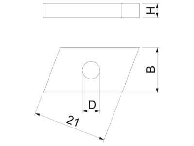 Dimensional drawing 2 OBO CL27SN M6 ZL T nut for channels M6