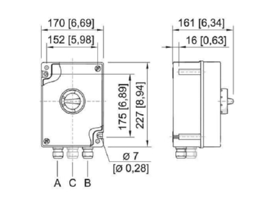 Dimensional drawing Stahl 8146 5 V27 201095022 Motor protection circuit breaker