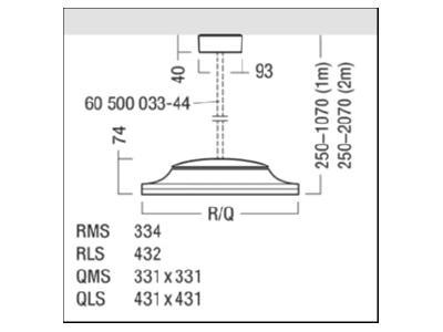 Mazeichnung Zumtobel CAELA RMS  60560024 LED Pendelleuchte 4000K CAELA RMS 60560024