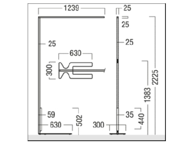 Dimensional drawing Zumtobel LINETIK S  42185550 Floor lamp LED not exchangeable black LINETIK S 42185550