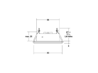 Dimensional drawing Brumberg 45320070 Downlight spot floodlight
